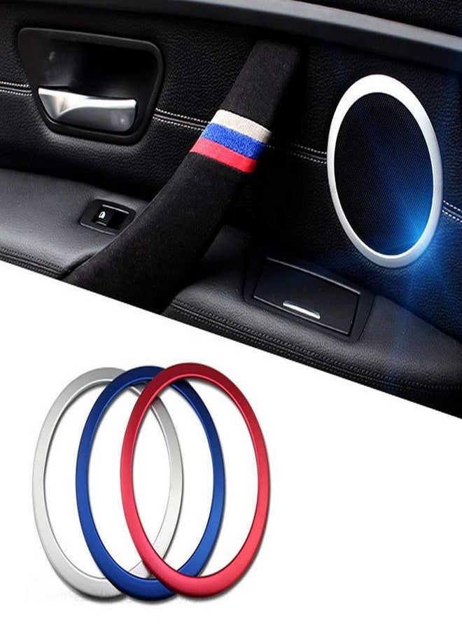 iJDMTOY Set of 4 Red Speaker Decoration Ring Cover Trims Compatible with 2012-2018 BMW F30 F31 3 Series 320i 328i 335i 340i M3 F32 F33 4 Series 428i 435i 440i - Image 1